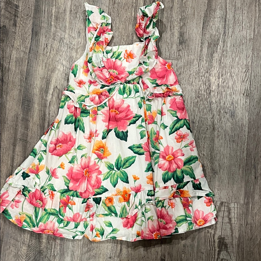 Janie and Jack Floral White and Pink Dress